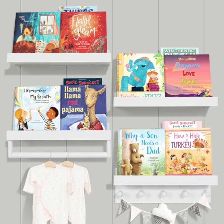 Set of Four Floating Book Shel - Baby Nursery Floating Shelves recensie en prijs
