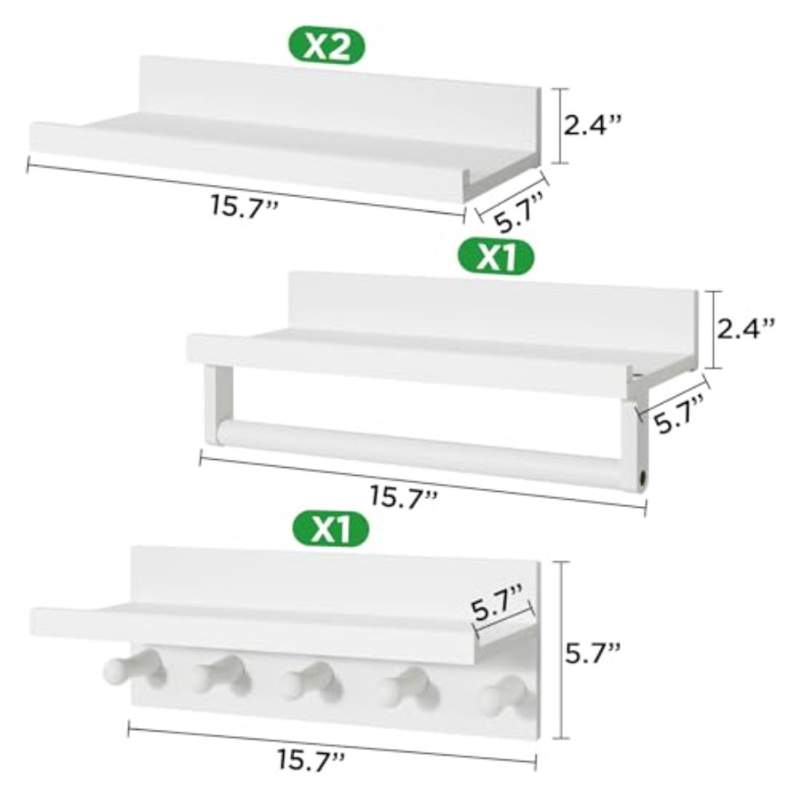 Set of Four Floating Book Shel - Baby Nursery Floating Shelves recensie en prijs