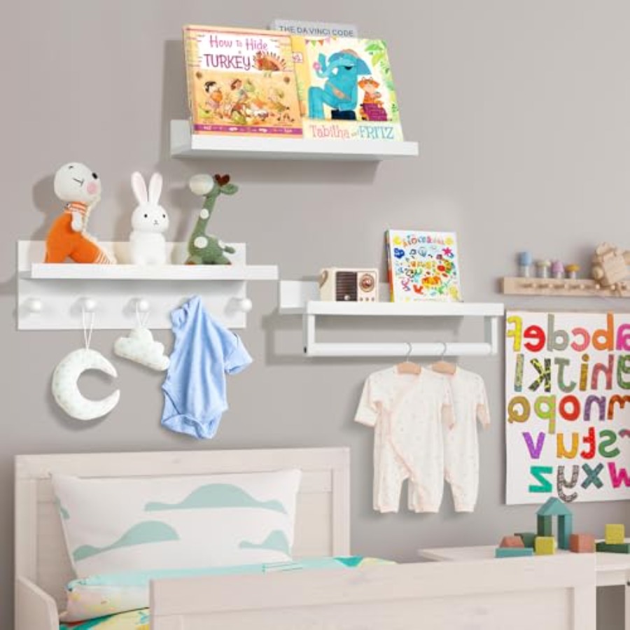 Set of Four Floating Book Shel - Baby Nursery Floating Shelves recensie en prijs