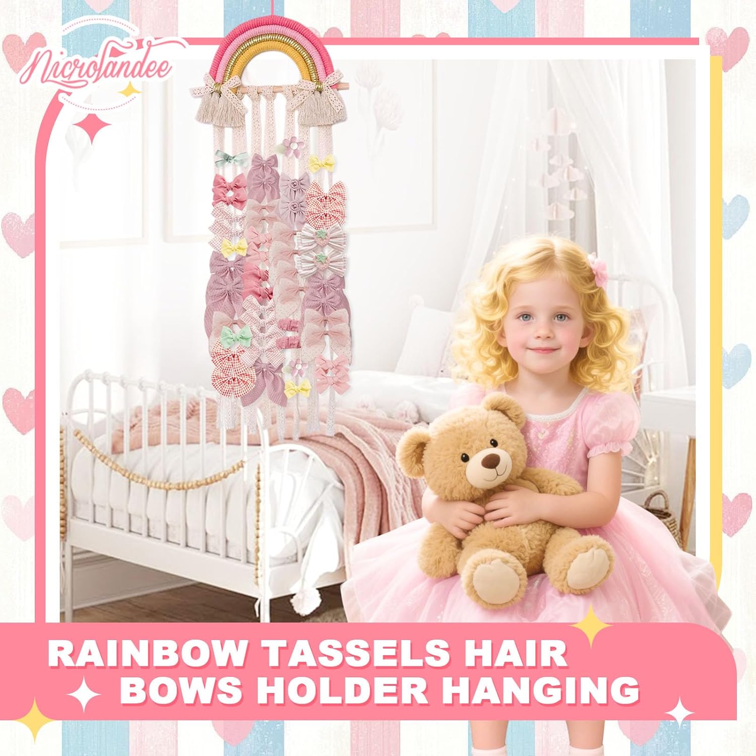 Rainbow Macrame Hair Bows Hold - Baby Nursery Ideas Girl recensie en prijs