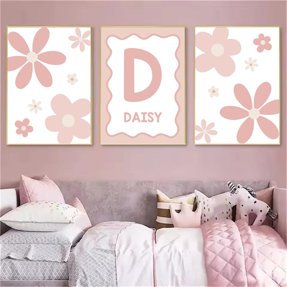Cartoon Pink Daisy Poster Cust - Baby Nursery Name Wall Art recensie en prijs