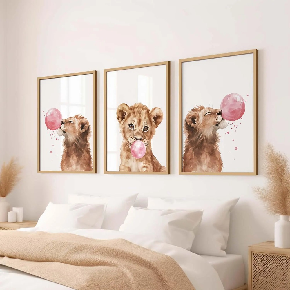 Lion Cub Nursery Wall Art Set  - Baby Nursery Jungle Theme recensie en prijs