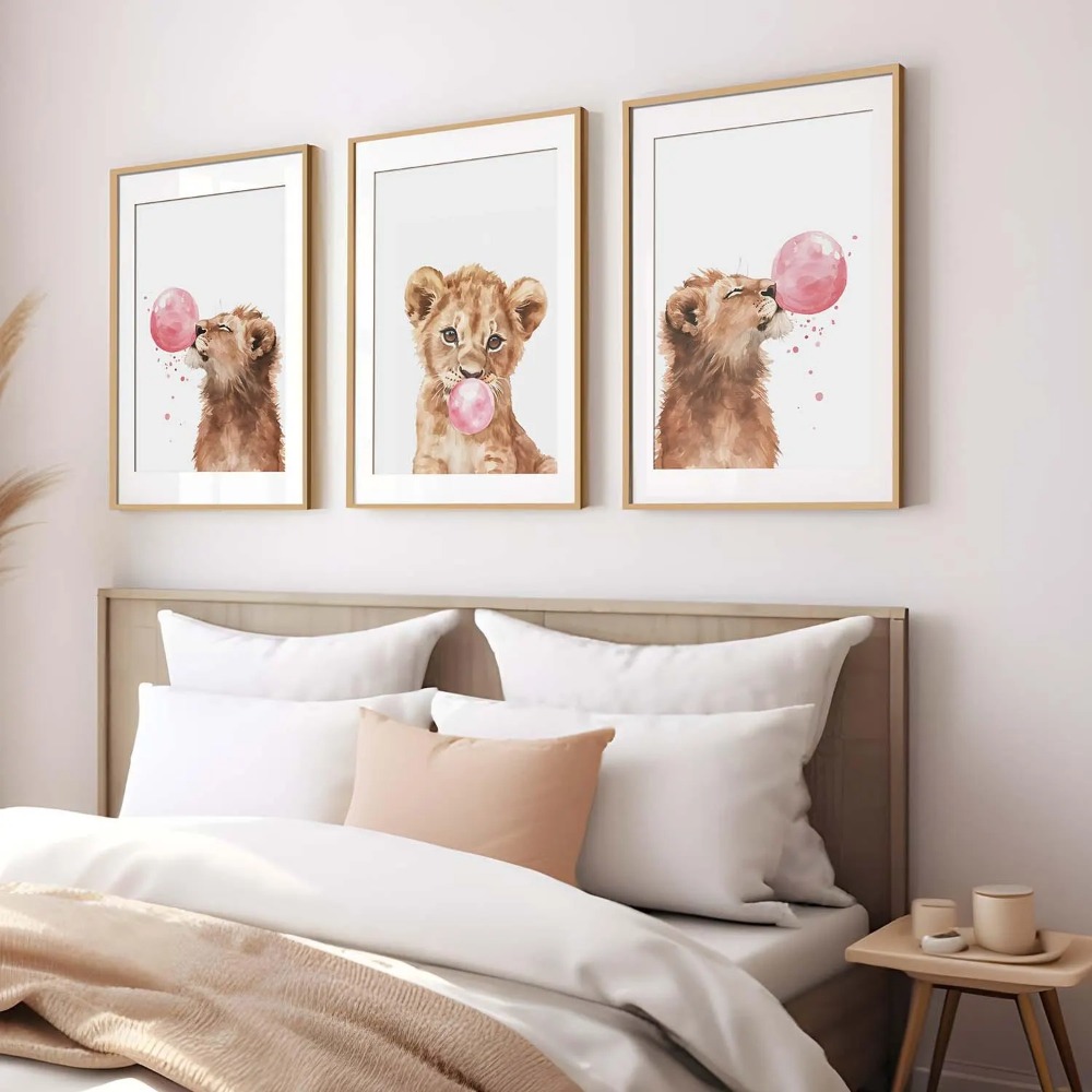 Lion Cub Nursery Wall Art Set  - Baby Nursery Jungle Theme recensie en prijs