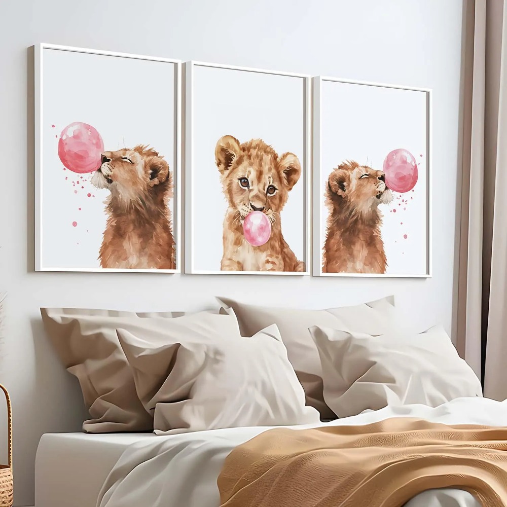 Lion Cub Nursery Wall Art Set  - Baby Nursery Jungle Theme recensie en prijs