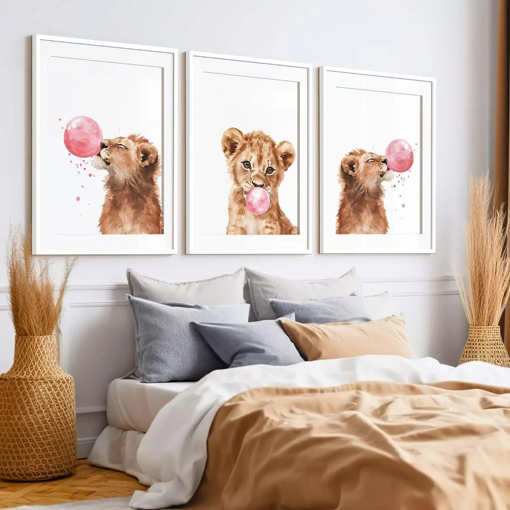 Lion Cub Nursery Wall Art Set  - Baby Nursery Jungle Theme recensie en prijs