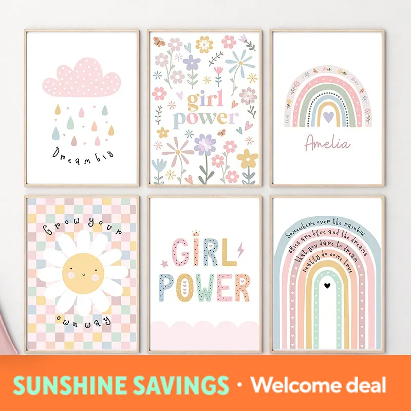 Sun Flower Rainbow Cloud Heart - Baby Nursery Room recensie en prijs