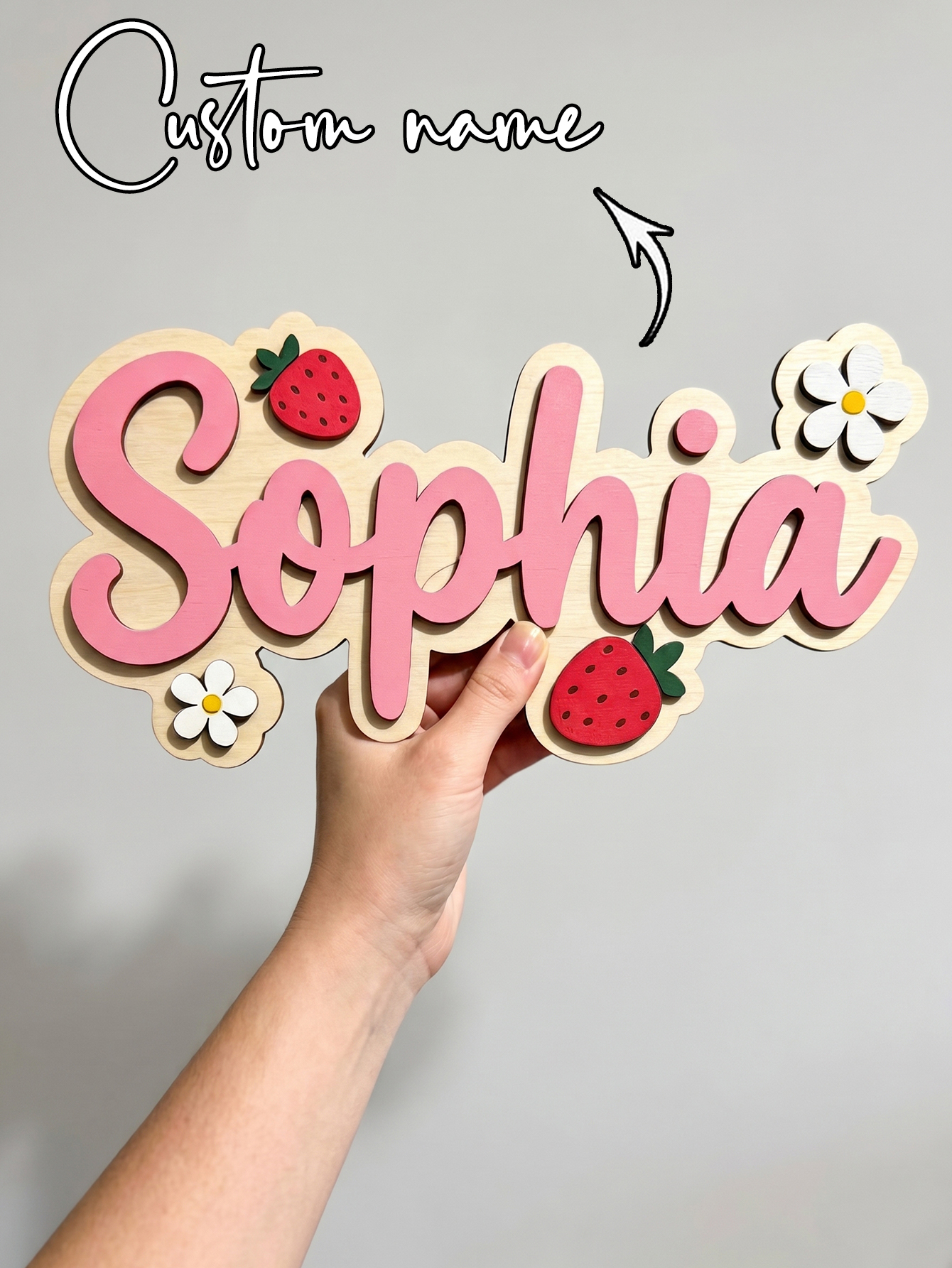 Custom Name Strawberry Daisy W - Baby Nursery Decorations recensie en prijs
