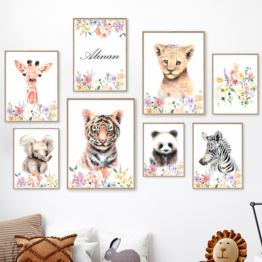 Custom Name Tiger Panda Elepha - Baby Nursery Name Wall Art recensie en prijs