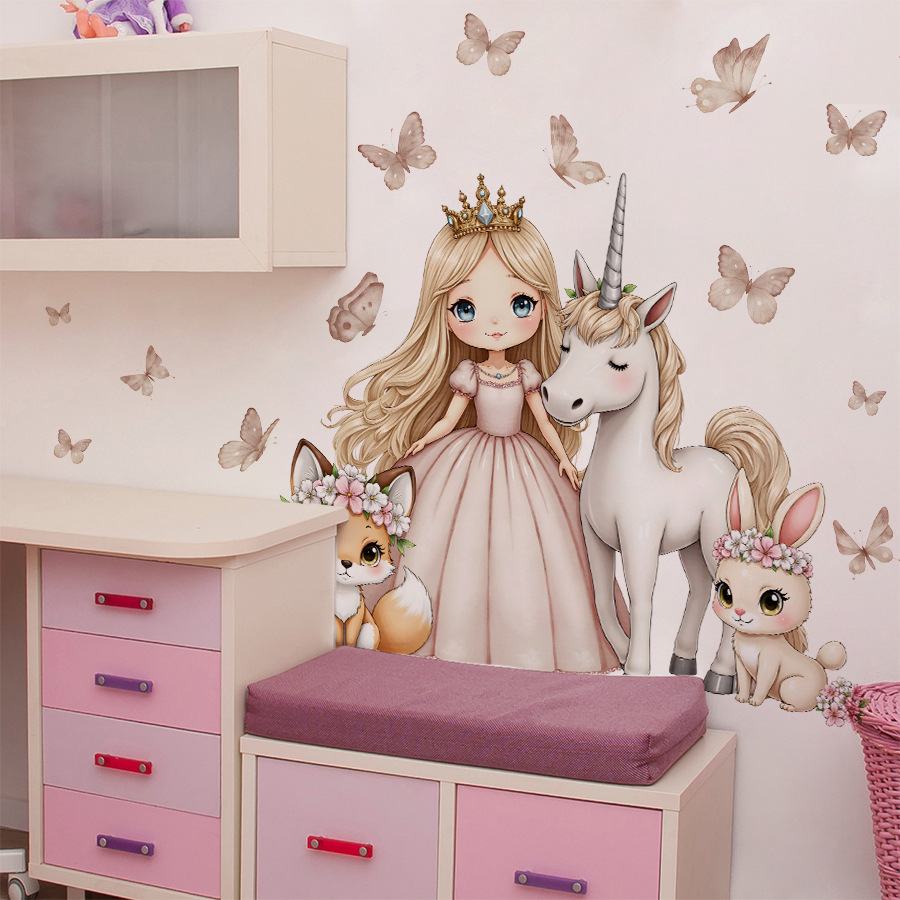 Cartoon Girl Unicorn Vinyl Chi - Baby Nursery Ideas Girl recensie en prijs