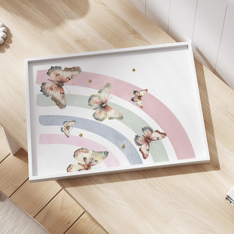 Pink Rainbow Butterfly Custom  - Baby Nursery Name Wall Art recensie en prijs