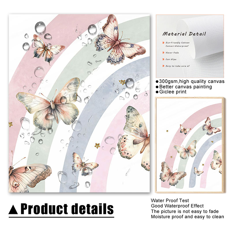 Pink Rainbow Butterfly Custom  - Baby Nursery Name Wall Art recensie en prijs