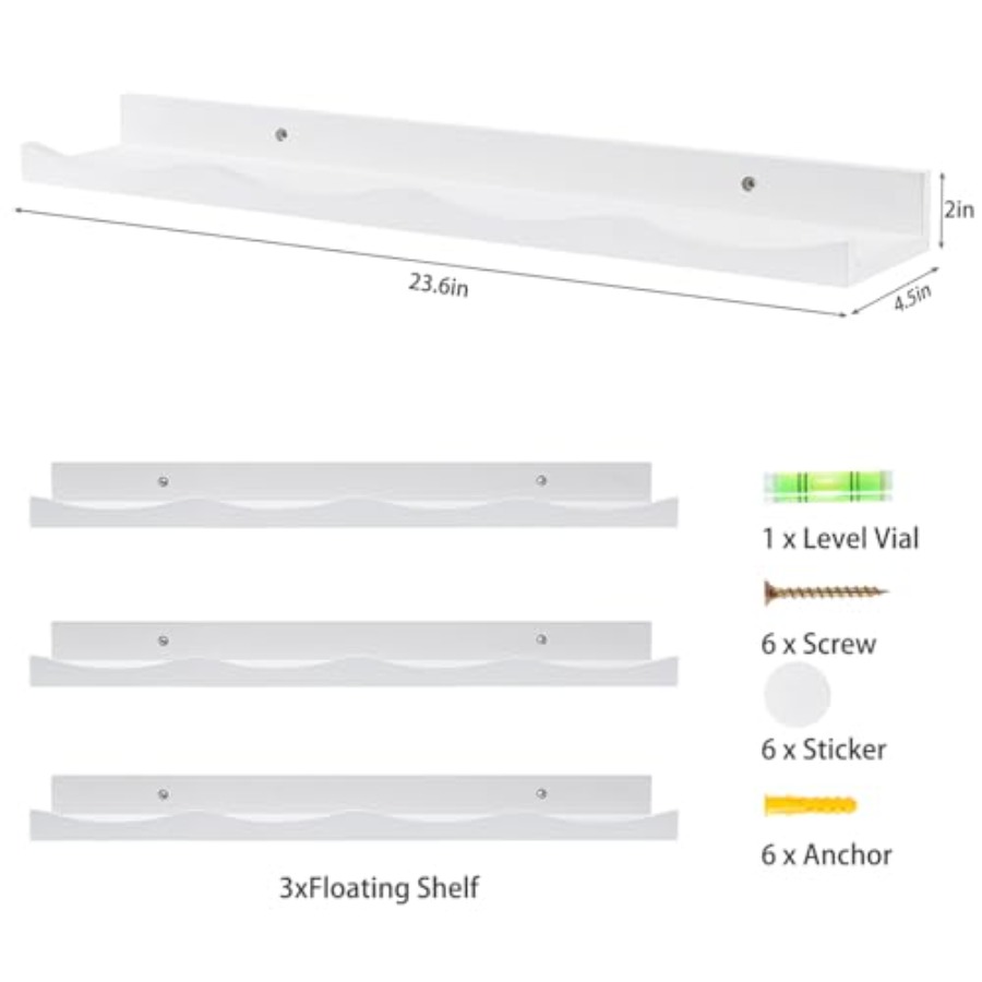 Floating Bookshelf for Floatin - Baby Nursery Floating Shelves recensie en prijs