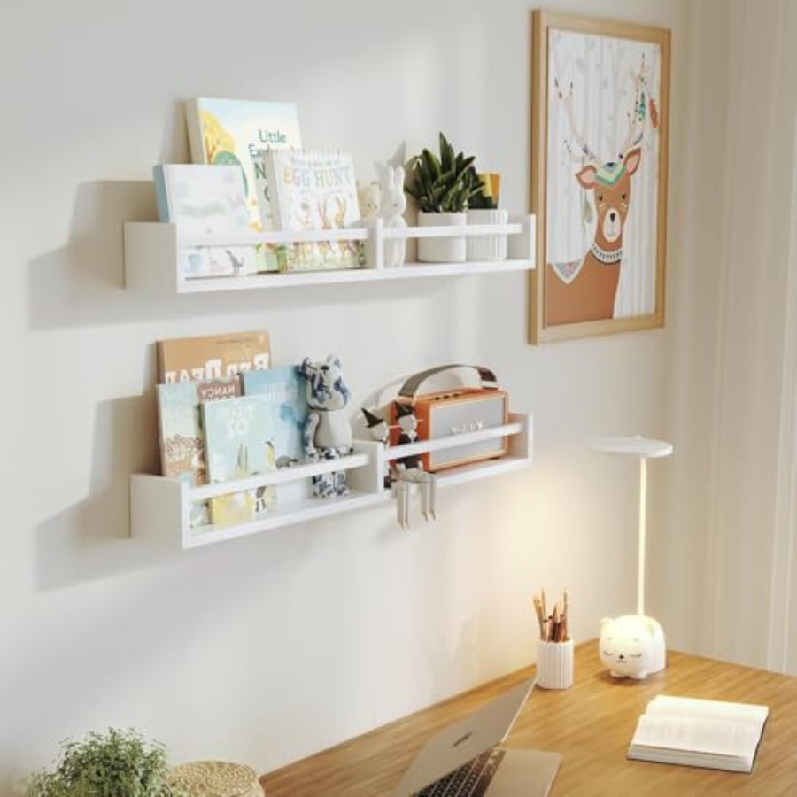 White Nursery Bookshelves, 32I - Baby Nursery Floating Shelves recensie en prijs
