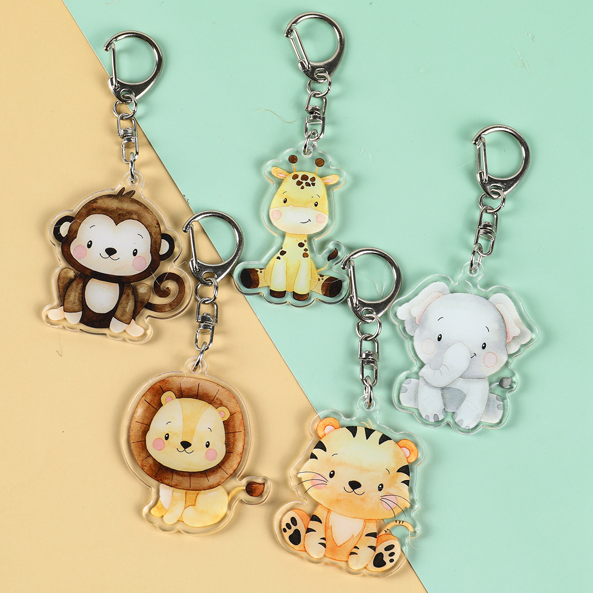 5pcs Jungle Animal Keychains S - Baby Nursery Jungle Theme recensie en prijs