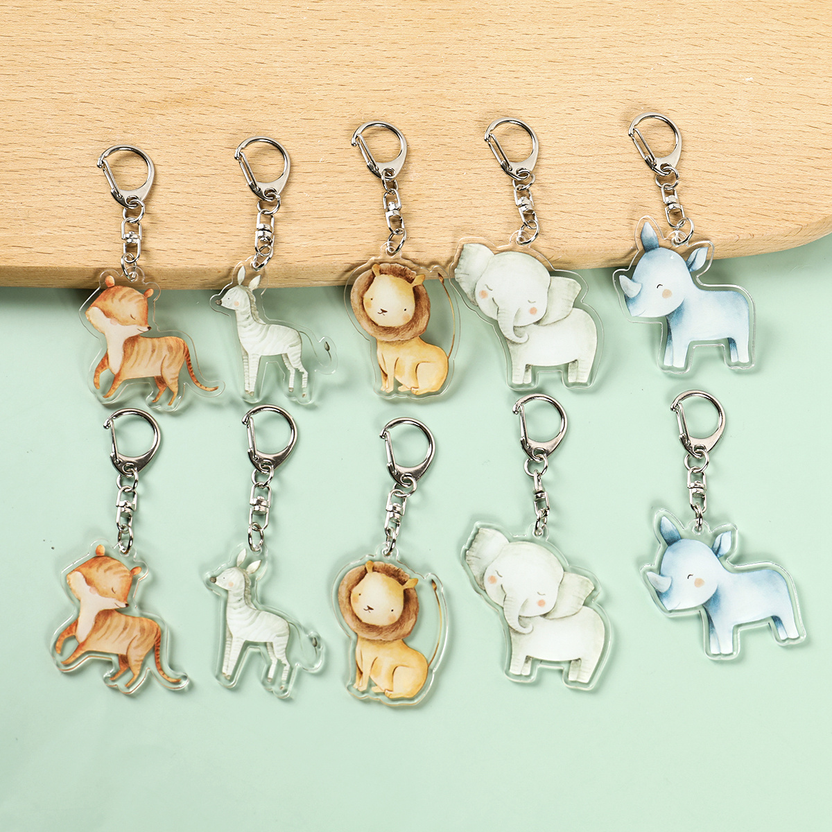 5pcs Jungle Animal Keychains S - Baby Nursery Jungle Theme recensie en prijs