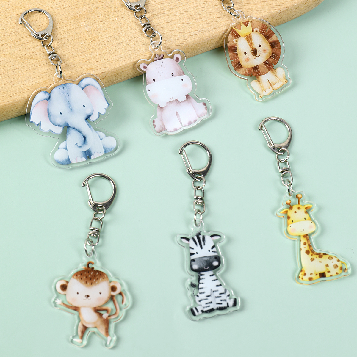 5pcs Jungle Animal Keychains S - Baby Nursery Jungle Theme recensie en prijs