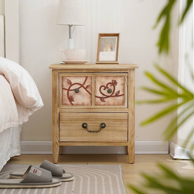 Natural Wood Nightstand Waterp - Baby Nursery Table recensie en prijs
