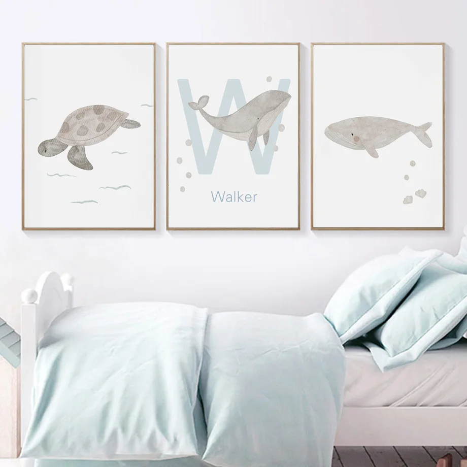 Custom Name Whale Octopus Turt - Baby Nursery Name Wall Art recensie en prijs