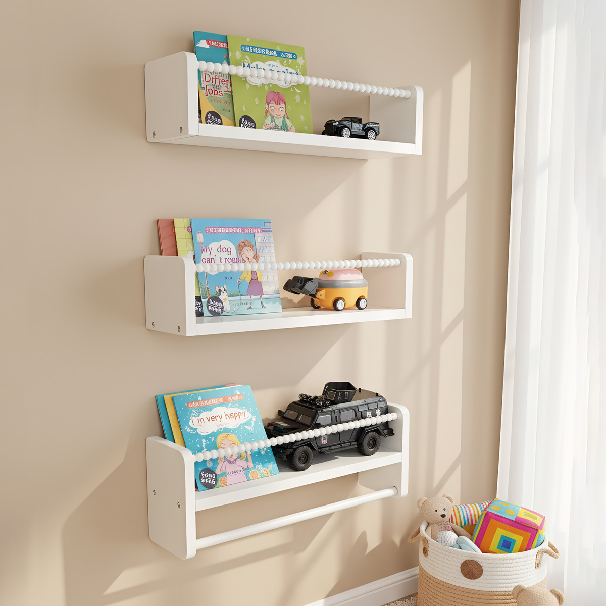 Wood Nursery Book Shelves, 15. - Baby Nursery Floating Shelves recensie en prijs