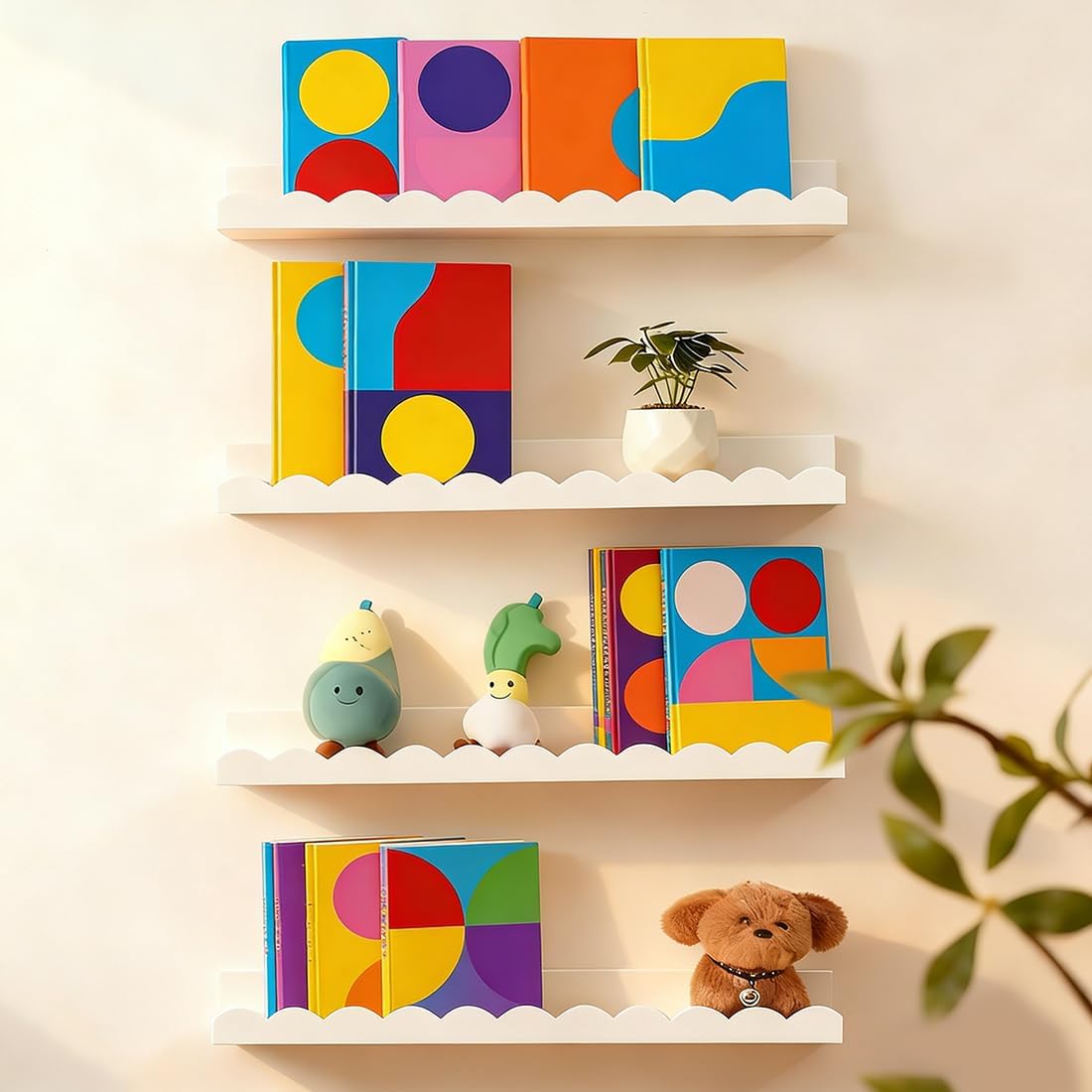 Set of 4 Floating Book Shelves - Baby Nursery Floating Shelves recensie en prijs